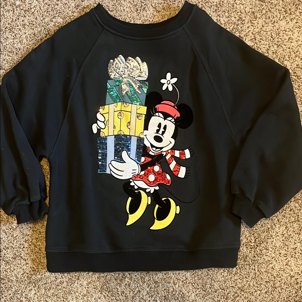 Zara Black Sweatshirt with Minnie Mouse Design